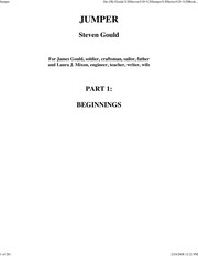 Front cover of Jumper by Steven Gould
