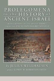 Cover of Prolegomena to the history of ancient Israel by Julius Wellhausen