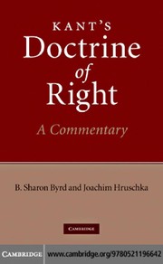 Cover of Kant's Doctrine of right by B. Sharon Byrd