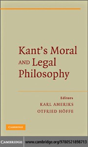 Front cover of Kant's moral and legal philosophy by Karl Ameriks