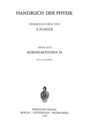 Front cover of Kernreaktionen III / Nuclear Reactions III by D. E. Alburger