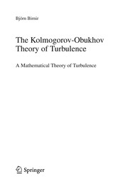 Front cover of The Kolmogorov-Obukhov Theory of Turbulence by Björn Birnir