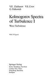 Cover of Kolmogorov Spectra of Turbulence I by Vladimir E. Zakharov