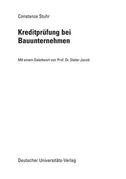 Front cover of Kreditprüfung bei Bauunternehmen by Constanze Stuhr