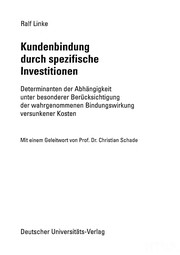 Front cover of Kundenbindung durch spezifische Investitionen by Ralf Linke