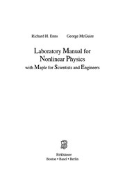 Front cover of Laboratory Manual for Nonlinear Physics with Maple for Scientists and Engineers by Richard H. Enns