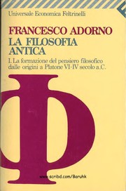Front cover of La filosofia antica by Francesco Adorno