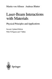 Front cover of Laser-beam interactions with materials by Martin von Allmen
