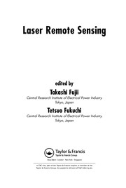 Cover of Laser remote sensing by Tetsuo Fukuchi