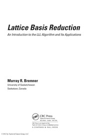 Cover of Lattice basis reduction by Murray R. Bremner