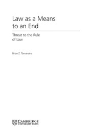 Cover of Law as a means to an end by Brian Z. Tamanaha