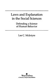 Front cover of Laws and explanation in the social sciences by Lee C. McIntyre