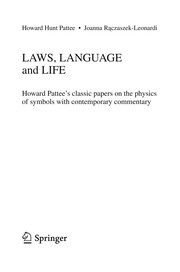 Front cover of LAWS, LANGUAGE and LIFE by Howard Hunt Pattee