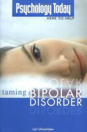 Cover of Taming bipolar disorder by Lori Oliwenstein