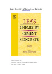Front cover of Lea's Chemistry of cement and concrete by Unknown