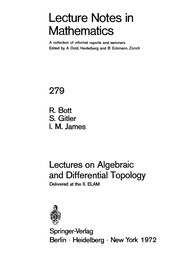 Cover of Lectures on algebraic and differential topology by Raoul Bott