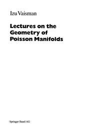 Cover of Lectures on the Geometry of Poisson Manifolds by Izu Vaisman