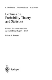 Front cover of Lectures on probability theory and statistics by Ecole d'été de probabilités de Saint-Flour (24th 1994)