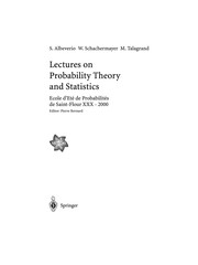 Cover of Lectures on Probability Theory and Statistics by Sergio Albeverio