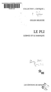 Cover of Le pli by Gilles Deleuze