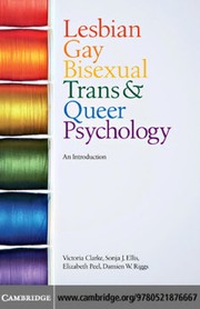 Front cover of Lesbian, gay, bisexual, trans and queer psychology by Clarke, Victoria Ph. D.