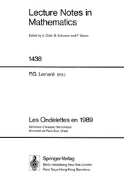 Front cover of Les ondelettes en 1989 by Séminaire d'analyse harmonique (1989 Université de Paris-Sud)