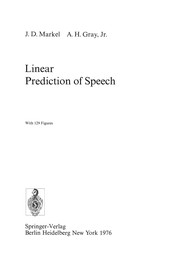 Front cover of Linear Prediction of Speech by John D. Markel