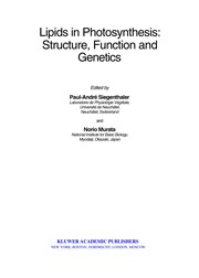 Front cover of Lipids in photosynthesis by Paul A. Siegenthaler