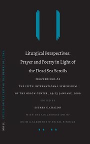 Front cover of Liturgical perspectives by Orion Center for the Study of the Dead Sea Scrolls and Associated Literature. International Symposium
