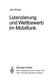 Front cover of Lizenzierung und Wettbewerb im Mobilfunk by Unknown