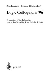 Front cover of Logic Colloquium '96 by Logic Colloquium (1996 San Sebastián, Spain)