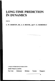 Cover of Long-time prediction in dynamics by Horton, C. W.
