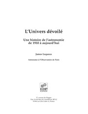 Cover of L'univers dévoilé by James Lequeux