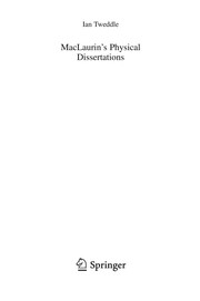 Cover of MacLaurin's physical dissertations by Colin MacLaurin