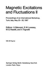 Front cover of Magnetic Excitations and Fluctuations II by Umberto Balucani