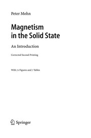 Cover of Magnetism in the solid state by Peter Mohn