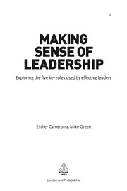 Cover of Making sense of leadership by Esther Cameron