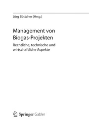 Front cover of Management von Biogas-Projekten by Jörg Böttcher