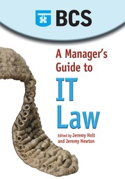 Cover of A Manager's Guide to IT Law by Jeremy Holt