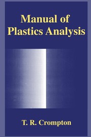 Cover of Manual of Plastics Analysis by T. R. Crompton