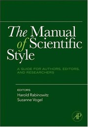 Cover of The Manual of Scientific Style by Harold Rabinowitz