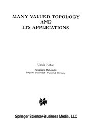 Front cover of Many Valued Topology and its Applications by Ulrich Höhle