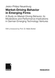 Front cover of Market-Driving Behavior in Emerging Firms by Jesko-Philipp Neuenburg