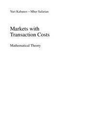 Front cover of Markets with Transaction Costs by Yuri Kabanov