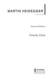 Front cover of Martin Heidegger by Timothy Clark