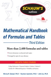 Cover of Mathematical handbook of formulas and tables by Murray R. Spiegel