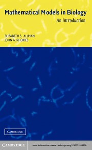 Cover of Mathematical models in biology by Elizabeth Spencer Allman