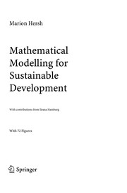 Cover of Mathematical modelling for sustainable development by Marion Hersh