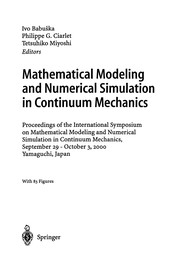 Front cover of Mathematical modeling and numerical simulation in continuum mechanics by International Symposium on Mathematical Modeling and Numerical Simulation in Continuum Mechanics (2000 Yamaguchi-ken, Japan)