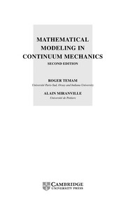 Cover of Mathematical modeling in continuum mechanics by Roger Temam